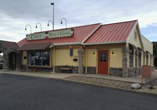 A rustic pizza restaurant named 