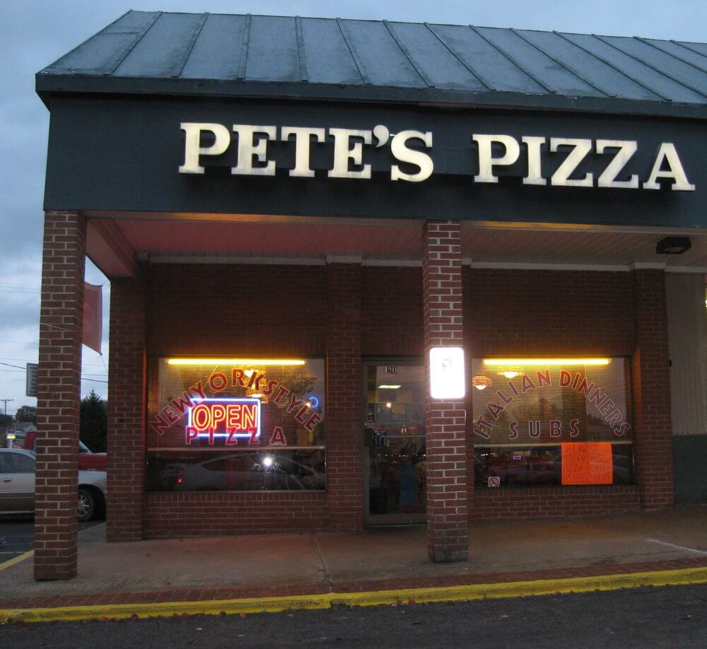A storefront with a sign reading 