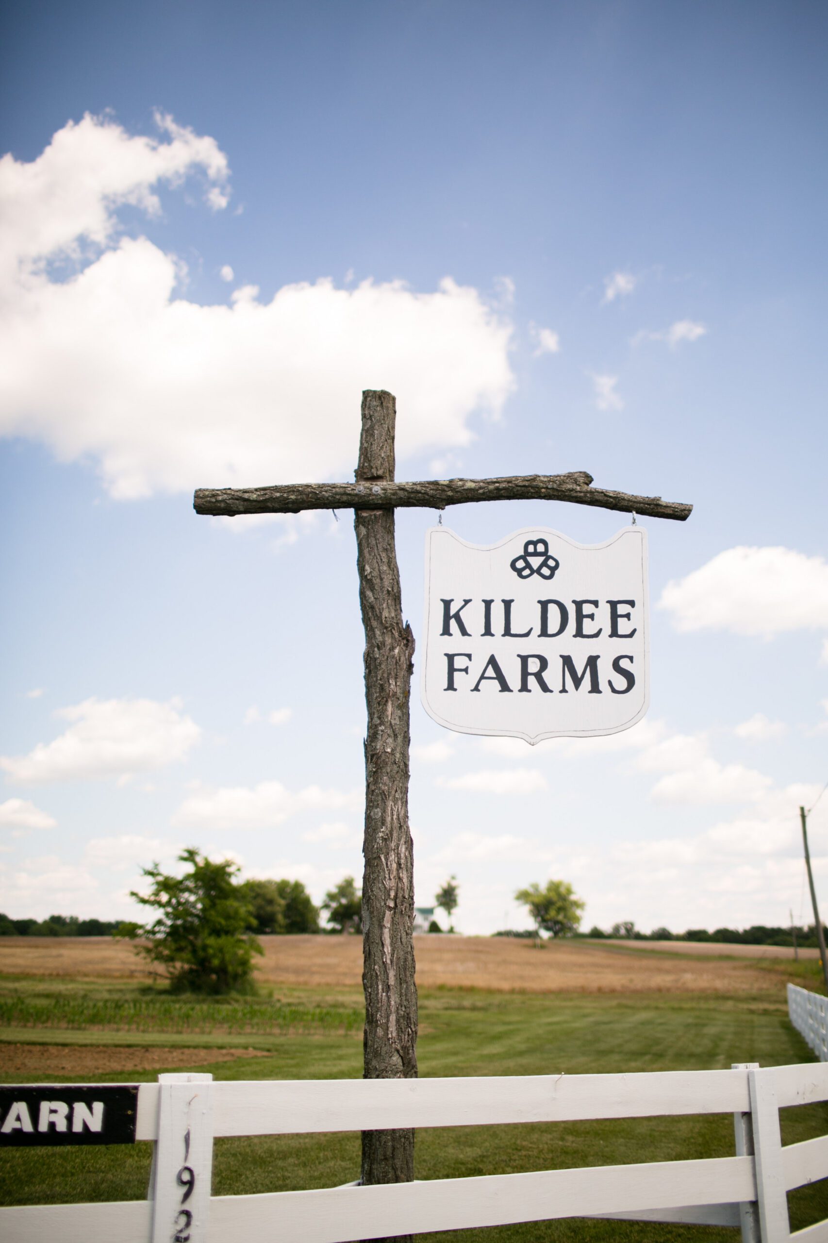 A wooden sign reading 