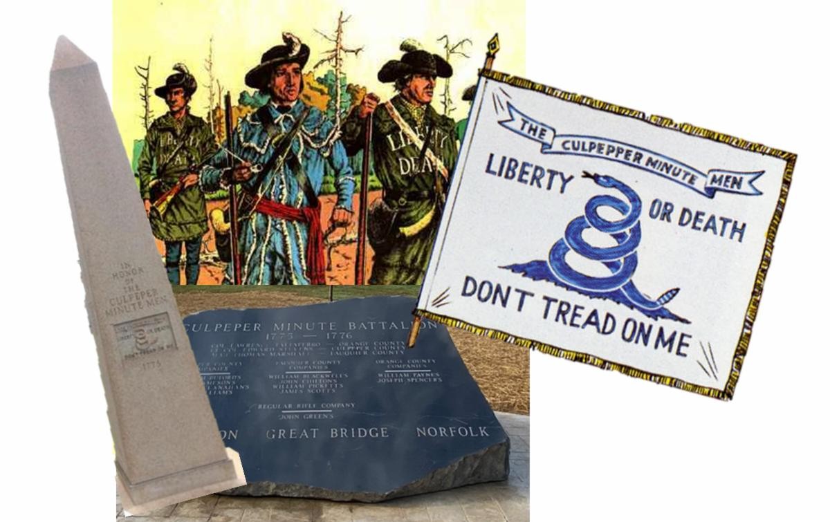 Culpeper Minutemen flag monument and memorial rock