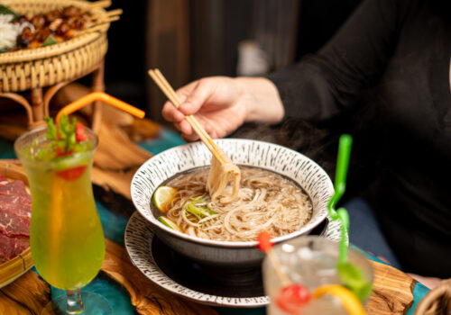 bowl of Asian noodle soup Image